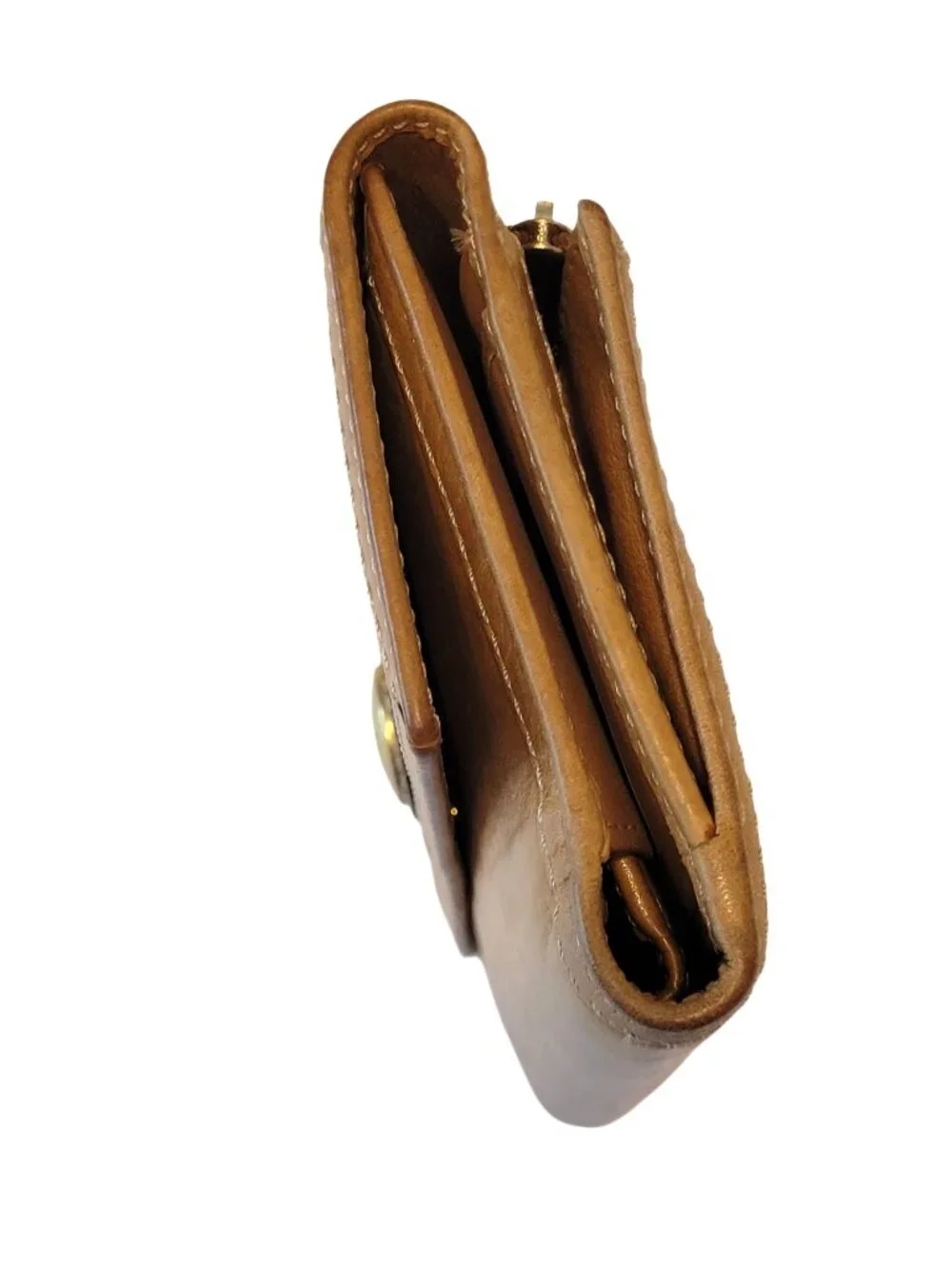 COACH Vintage Signature Stripe Leather Trifold Wallet